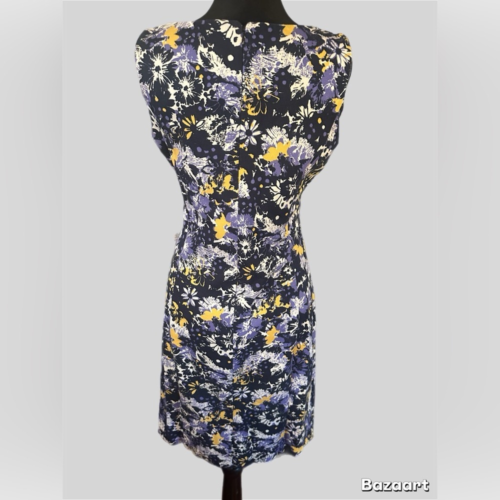 Talbots Navy Blue Floral Sleath Dress - Picture 4 of 9